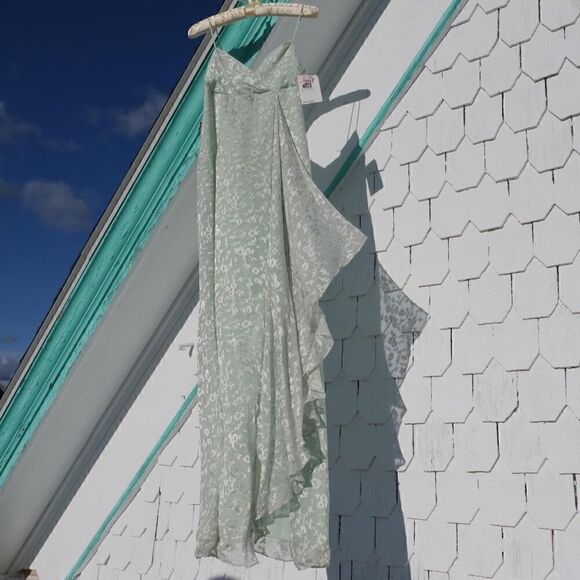 NWT dead/old stock burnout velvet minty mermaid maxi dress - Picture 3 of 13
